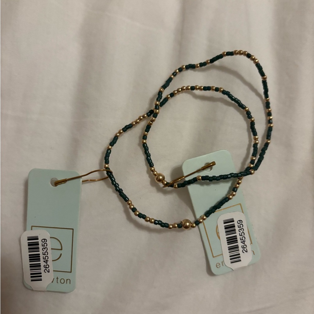 Enewton Green and Gold Game Day  Beaded bracelets